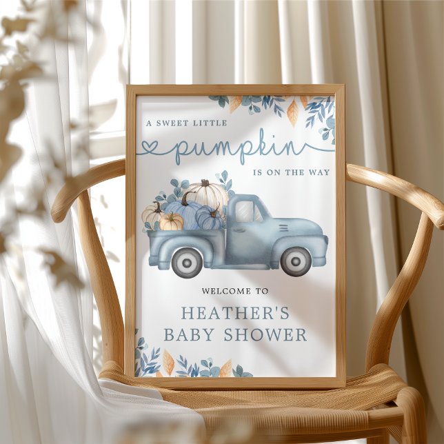 Poster Sweet Little Citrouille Accueil Baby shower d'auto (Créateur téléchargé)