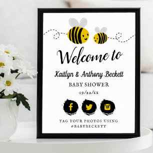 Poster Sweet Little Honey Bee Party Bienvenue
