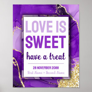 Poster Sweet Love Bat mitzvah Mariage Dessert Candy Bar