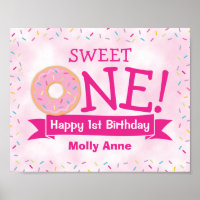 Sweet ONE Donut 1er anniversaire Fille fête Bienve