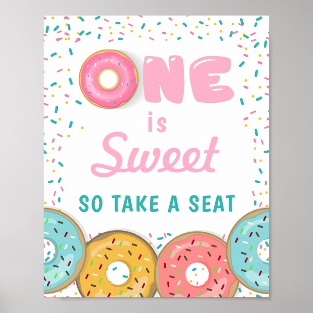Poster Sweet One Prenez Un Siège Premier Anniversaire Don (Devant)