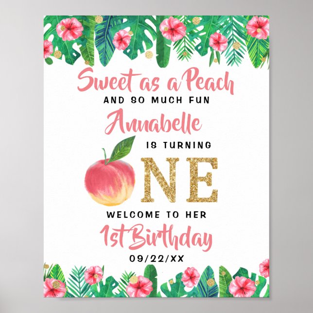 Poster Sweet Peach Girls 1er Anniversaire Bienvenue (Devant)