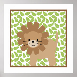 Poster Sweet Safari Petit Lion Pépinière Mur Art