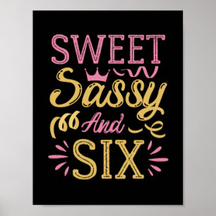 Poster Sweet Sassy et Six, Drôle Anniversaire Drôle