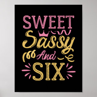 Poster Sweet Sassy et Six, Drôle Anniversaire Drôle