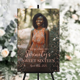 Poster Sweet sixteen de bienvenue avec photo