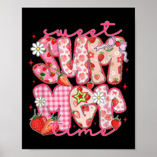 Poster Sweet Summer Time Fraise Vibes été Hello Su