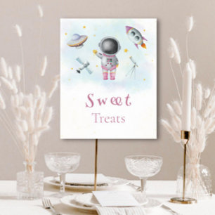 Poster Sweet Traitements Space girl Astronaut roquette ro