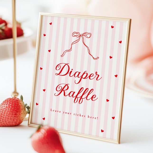 Poster Sweetheart Baby Shower Diaper Raffle Sign (Créateur téléchargé)