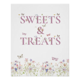 Poster Sweets and Traitements Favors Butterfly Floral Gar
