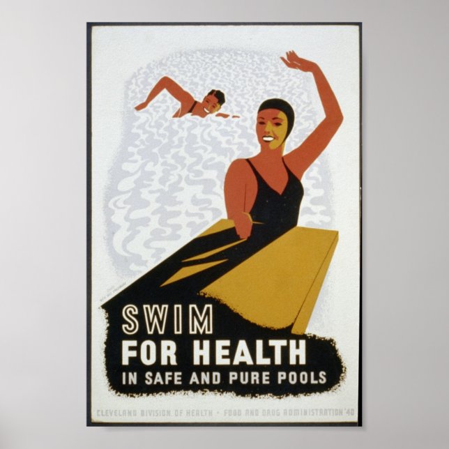 Poster Swim for Health (Dans des bassins plus sûrs (Devant)
