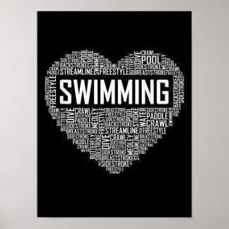Poster Swimming Heart Coach Swimmer Venin Swim Lover Toxi