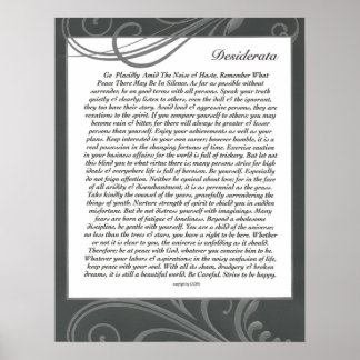 Poster Swirlie noire DESIDERATA