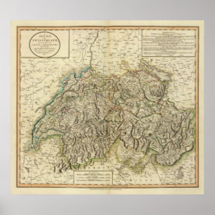 Poster Swisserland  -Switzerland Atlas Map