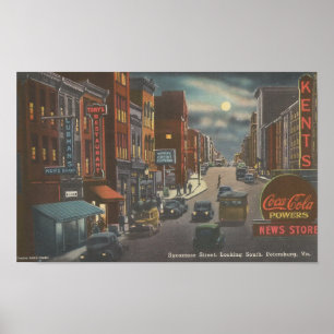 Poster Sycamore Street PETERSBURG, VA, années 40