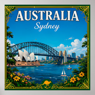Poster 🌏 Sydney Australie Mémoire Depuis le port 🌏