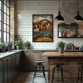 Poster Sydney: Harbour City - Whimsical Art