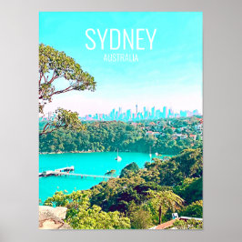 Poster Sydney Harbour Skyline view Mosman
