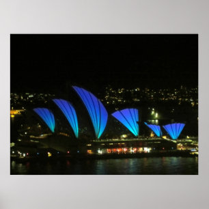 Poster sydney opéra bleu vif