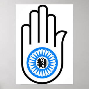 Poster Symbole Ahimsa hindou bouddhiste jaïniste jaïnisme