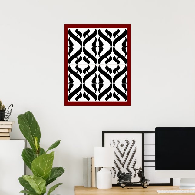 Poster Symbole Aleph Réflexion (Bureau à domicile)