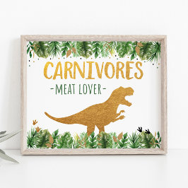 Poster Symbole alimentaire d'anniversaire de Dinosaur Car