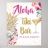 Symbole Aloha Tropical Pineappy Rose Floral Tiki B