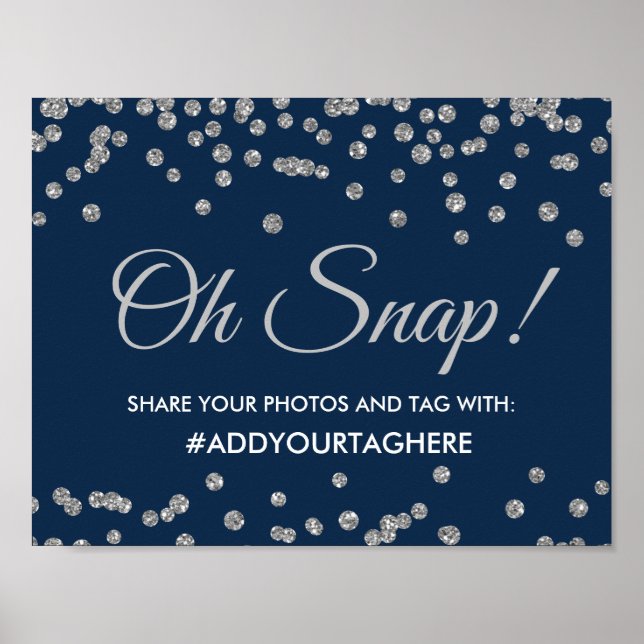 Poster Symbole Argent Faux Parties scintillant Confetti N (Devant)