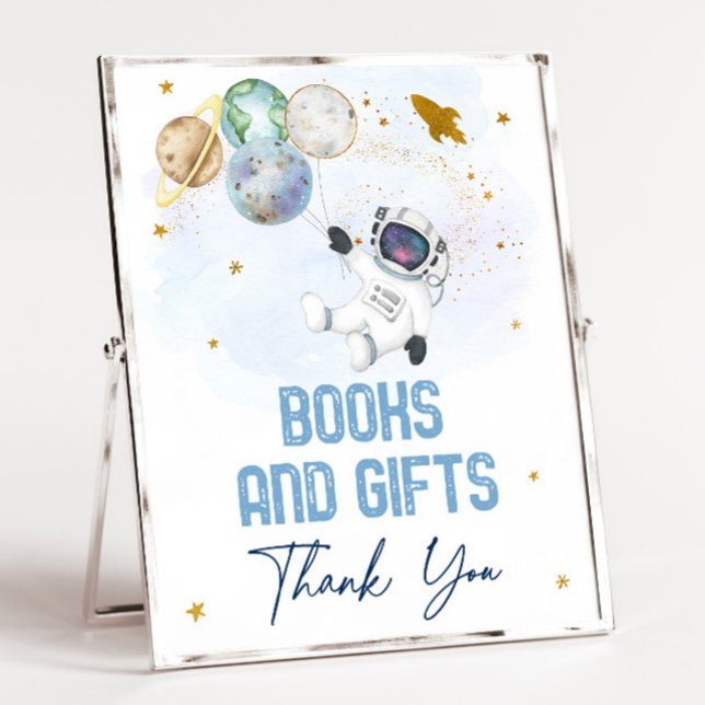 Poster Symbole Astronaut Space Blue Gold Books & Cadeaux (Créateur téléchargé)