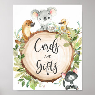 Poster Symbole Australian Animals Green Cards and Gifts