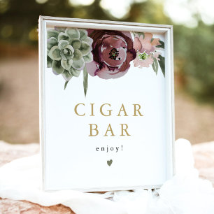 Poster SYMBOLE AVA Boho Burgundy Succulent Bar Cigar