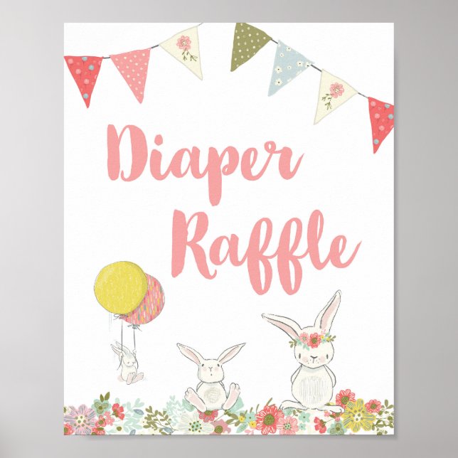Poster SYMBOLE baby shower BLANC DE REQUÊTE DE PAPIER (Devant)