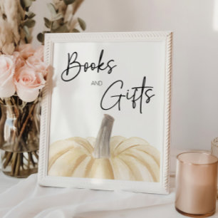 Poster Symbole Baby shower citrouille Livres Et Cadeaux