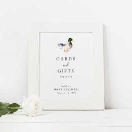Poster Symbole Baby shower de canard Élégantes cartes et 