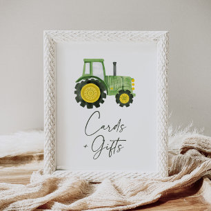 Poster Symbole Baby shower de tracteur Cartes et Cadeaux