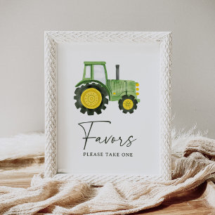 Poster Symbole Baby shower de tracteur Faveurs
