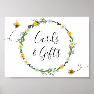 Poster Symbole Baby shower des abeilles