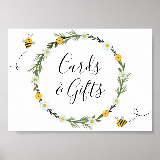 Poster Symbole Baby shower des abeilles (Devant)