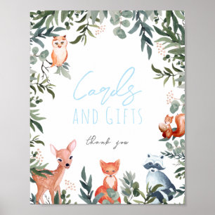 Poster Symbole Baby shower des cartes et cadeaux pour ani