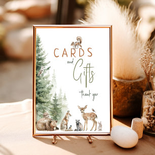 Poster Symbole Baby shower des cartes et cadeaux pour ani
