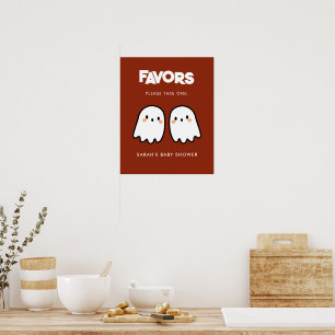 Poster Symbole Baby shower des jumeaux Ghosts