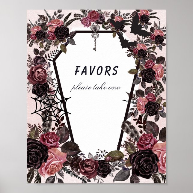 Poster Symbole Baby shower Halloween Cafin Faveurs (Devant)