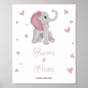 Poster Symbole Baby shower Pink Elephant Faveurs & Prix