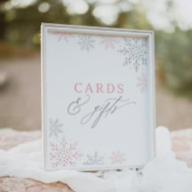 Symbole Baby shower Pink Snowflake Cartes et cadea
