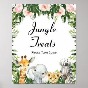 Poster SYMBOLE Baby shower Safari Floral