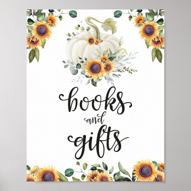 Poster Symbole Baby shower vert Livres et Cadeaux (Devant)