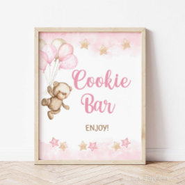 Poster Symbole bar-biscuits Pink Teddy Bear Party, Douche