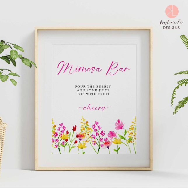 Poster SYMBOLE BARRE Mimosa Fleur sauvage Fête des mariée (Créateur téléchargé)