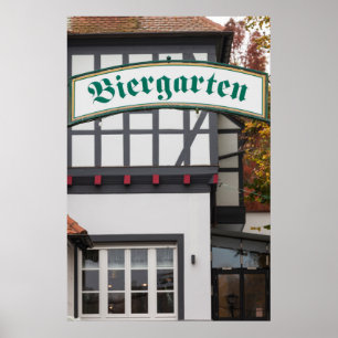 Poster Symbole Biergarten, Allemagne