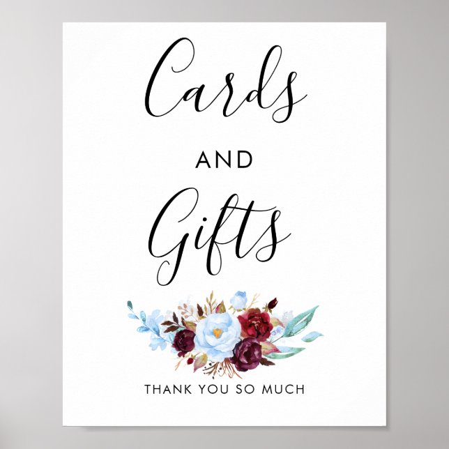 Poster Symbole bleu et rouge Dusty Mariages Cartes et Cad (Devant)